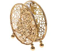 BRIGHTFUFU Porte-mouchoirs Métal Vintage Ajouré, Pratique à Utiliser et Ranger Bords Lisses, pour Restaurant et Fête, Design Unique et Créatif en Or