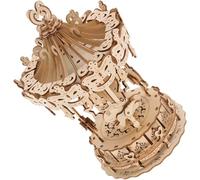 BRIGHTFUFU Puzzle Bois Autoconstruit Modèle Carrousel Educatif pour Garçon Fille de Construction Manuelle Ni Outils Bois Écologique