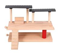 BRIGHTFUFU Quai De Gare Bois à Deux Niveaux Jouet De Quai De Gare pour Garçon Et Filles Modèle De Plateforme De Station Simulation Léger Et Facile à Transporter pour Jeux Éducatifs Et Créatif