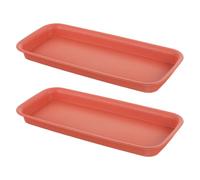 BRIGHTFUFU Soucoupe Rectangulaire pour Jardinière 2 Pièces en Plastique | Empêche les Fuites D’eau, Organisation Multi-pots, pour Semis et Jardinières Rectangulaires