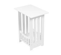 BRIGHTFUFU Table de Chevet Blanche Rangement Facile des Magazines Petite Table D'appoint Simple et Bien Organisée en Composites Bois-PVC pour Salon