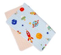 BRIGHTFUFU Tapis de Jeu Bébé Antidérapant 100x130 Cm en Coton Bleu Tapis D’éveil Doux et Spacieux pour Ramper sous Chaise Haute pour Activités Ludiques et Développement Sensoriel