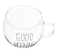 BRIGHTFUFU Tasse à Café en Verre Résistant la Chaleur Anse, Bol Petit-Déjeuner Transparent pour Jus et Céréales, Mug Multifonction Compatible Micro-Ondes, Design Simple pour Repas Matinaux