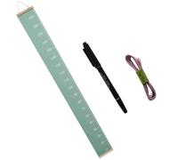 BRIGHTFUFU Toise Murale pour Garçon et Filles en Toile Peinte Effet Huile 100% Coton Couleur Avocat Ruban de Mesure et Stylo Marqueur Décoration Murale Nordique pour Chambre Garçon et