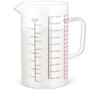 BRIGHTFUFU Verre Doseur Tasse à Mesurer en Verre Borosilicate 1000ml, Multiples Graduations, Haute Précision, pour Café et Mélange