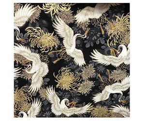 BrightGlow 200 x 150 cm Tissu en coton de style japonais Vendu au mètre Multicolore Imprimé Tissu de couture avec éventail de fleurs Grue Volante Foulards Tissu en coton Tissu pour vêtements Tissu de