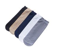 BrightGlow 5 paires de chaussettes en nylon pour hommes fines et courtes, chaussettes de soie ultra-fines, chaussettes transparentes fines élastiques, chaussettes en nylon courtes et transparentes