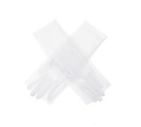 BrightGlow 55 cm - Gants longs en tulle - Gants de mariée - Gants sans doigts - Gants en tulle transparent - Gants de soirée - Thé - Soirée - Prom - Opéra - Halloween - Cosplay - Accessoire de