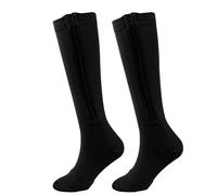 BrightGlow Bas de compression à fermeture éclair pour femmes et hommes Chaussettes de compression de sport Chaussettes de compression Chaussettes de thrombose médicale Chaussettes de contention
