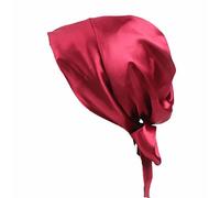 BrightGlow Bonnet de nuit en satin et soie avec bandes réglables - Bonnet de nuit pour femme, bordeaux, taille unique