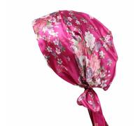BrightGlow Bonnet de nuit en satin - Pour femme - Avec bandes réglables - Bonnet de nuit en satin pour dames, rose, taille unique