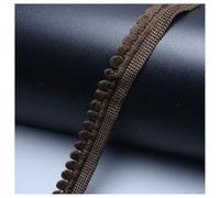 BrightGlow Bordure à pompons en dentelle élastique vintage - Mini bordure à pompons pour le bricolage - Ruban décoratif pour couture, bricolage, artisanat - #10 marron foncé - 20 yards