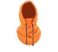 BrightGlow Cagoule Masque facial pour temps froid Cagoule thermique lourde Couverture complète du visage et du cou Masque de ski coupe-vent pour homme et femme, Orange, taille unique