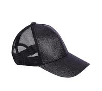 BrightGlow Casquette unisexe en maille pour enfants - Casquette de baseball à paillettes - Chapeau de soleil pour garçon et fille - Réglable - Casquette de sport d'été - Queue de cheval - Casquette de