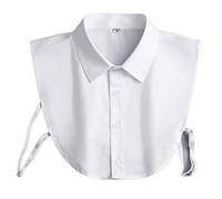 BrightGlow Col pour femme - Faux col - Insert de col pour homme et femme - Faux col amovible - Demi-chemise - Col à carreaux - Haut en coton - Accessoires de vêtements, Blanc., XXL