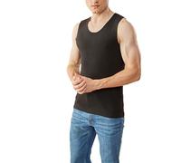 BrightGlow Débardeur en soie pour homme - En laine mérinos - Thermique - Respirant - Sans manches - Avec col rond - Maillot de corps de sport, Noir , XL