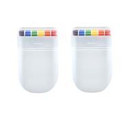 BrightGlow Drapeau Peinture pour le visage arc-en-ciel Bandes de couleur vive Halloween Maquillage pour le visage Couleurs du corps Crayons de couleur avec rayures arc-en-ciel Maquillage Blanc 1 pièce