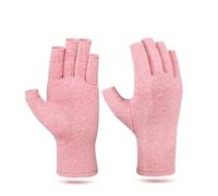 BrightGlow Gants de compression pour l'arthrite - Unisexe, Coton/Polyester, Femmes adultes souffrant d'arthrite, Noir, S, M, L, XL, Rose, L