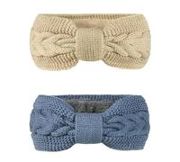 BrightGlow Lot de 2 bandeaux tricotés chauds pour femme - Cache-oreilles - Bandeau élastique - Bandeau en tricot - Bandeau pour fille et femme - Doublure en polaire épaisse - Multicolore #23