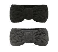 BrightGlow Lot de 2 bandeaux tricotés chauds pour femme - Cache-oreilles - Bandeau élastique - Bandeau en tricot - Bandeau pour fille et femme - Doublure en polaire épaisse - Multicolore #25