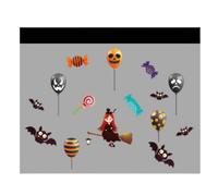 BrightGlow Lot de 2 feuilles d'autocollants de décoration d'Halloween pour fenêtre chauves-souris crâne citrouille autocollants maison hantée motifs Halloween fenêtre autocollants horreur stickers