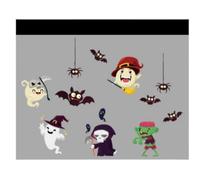 BrightGlow Lot de 2 feuilles d'autocollants de décoration d'Halloween pour fenêtre chauves-souris crâne citrouille autocollants maison hantée motifs Halloween fenêtre autocollants horreur stickers