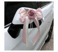 BrightGlow Nœuds pour rétroviseur de mariage - Simulation fleur - Décoration de voiture de mariage - Fabriqué à la main - Nœuds pour chaise - Nœuds de mariage pour décoration de mariage - Rose - Lot