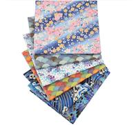 BrightGlow Tissu en coton style japonais, paquets de tissus en coton patchwork avec motifs floraux à effet bronze, tissus pour couture, tissu décoratif, vêtements, tissu patchwork 7#6 pièces 40 x 50