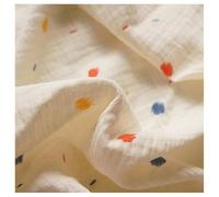 BrightGlow Tissu en mousseline de coton, vendu au mètre, 100 % coton, pour tout-petits, travaux manuels, couture, tissu double gaze imprimé, tissu pour enfants, tissu décoratif, tissu de costume pour