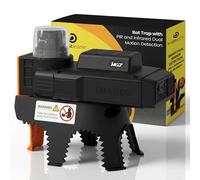 BRIGHTICONIC Piège à rats avec PIR et infrarouge double détection de mouvement, réinitialisation automatique, réutilisable, alimenté par piles, étanche, pour souris, rats et écureuils, utilisation en
