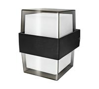 Brightium Applique LED LUXE carrée de couleur noire, avec un éclairage puissant de 10 W et une classification IP54. Idéale pour l'extérieur, résistante à l'eau et à la poussière, allie fonctionnalité