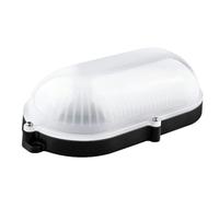 Brightium Applique LED ovale noire, idéale pour l'extérieur, avec indice IP65. Sa puissance de 9 W émet une lumière chaude, parfaite pour éclairer des espaces avec style et efficacité énergétique.