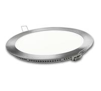 Brightium Downlight LED rond 18 W, couleur argent, lumière chaude ; idéal pour l'éclairage des espaces intérieurs et la création d'ambiances chaleureuses.