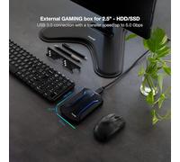 Brightium Étendez Votre Stockage avec la BOÎTE Externe Gaming 2.5" SATA USB 3.1 GEN1 avec RVB. Idéal pour Les Gamers, Offre Une Haute Vitesse et Un Design Attrayant avec éclairage RVB, améliorant