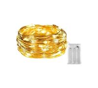 Brightium Guirlande lumineuse LED en fil de cuivre 3AA 2 m, lumière blanche chaude, idéale pour les décorations intérieures et extérieures.