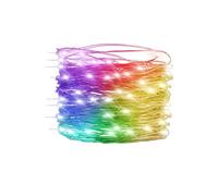 Brightium Guirlande lumineuse LED multicolore avec fil de cuivre, batterie 3AA, 5 m, idéale pour décorer les fêtes et les événements.