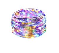 Brightium Guirlande lumineuse LED RGBY de 4 m avec fil de cuivre et alimentation par pile bouton, idéale pour les décorations festives et les ambiances chaleureuses.
