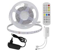 Brightium Kit de bande LED 5050 RGB 30 LED IP20 avec adaptateur, Bluetooth pour musique et télécommande DC12V, idéal pour ambiances et fêtes.
