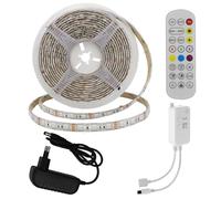 Brightium Kit de bande LED 5050 RGB 60 LED, adaptateur, Bluetooth, télécommande, IP54, idéal pour créer une atmosphère musicale.