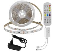 Brightium Kit de bande LED 5050 RVB, 60 LED, adaptateur, télécommande, Bluetooth, DC12 V, IP20, idéal pour décorer des espaces et synchroniser avec de la musique.