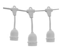 Brightium Lumières LED d'extérieur 15 pièces/E27 IP65 14,4 m avec douilles suspendues - Idéal pour la décoration de jardins et d'événements en plein air.