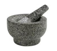 Brightium Mortier en granit 13 x 8 cm, idéal pour broyer, moudre et préparer des épices et des sauces en cuisine.
