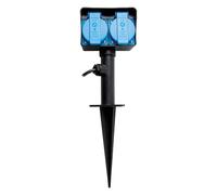 Brightium Piquet de jardin avec piquet et double base, idéal pour fixer les câbles, l'éclairage ou les décorations extérieures.