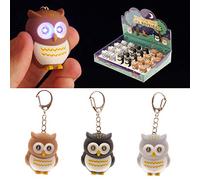 Brightium Porte-clés avec lumière et Son, Motif Hibou, avec lumière LED, Son activable, matériau résistant, idéal pour clés et Accessoires.