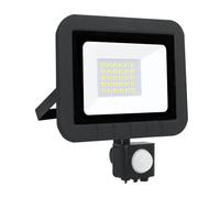 Brightium Projecteur LED intelligent plat noir 20 W : solution élégante pour l'éclairage extérieur. Avec capteurs de mouvement, il garantit une efficacité énergétique. Parfait pour mettre en valeur