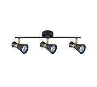 Brightium Réglette maximale 3 x GU10 en noir et cuir élégant, avec des dimensions de 15 x 48,5 x 8,5 cm. Idéale pour éclairer votre espace avec style et sophistication.