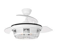 Brightium Ventilateur DC 3 pales dépliantes 6 vitesses avec télécommande et minuteur, idéal pour climatiser les espaces et la décoration.