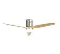 Brightium Ventilateur de plafond Aguilón Ventil 20 W DC Nickel, 3 pales en hêtre, 6 vitesses, télécommande, régulateur et minuteur. Dimensions : 30,5 x 132 x 132 cm, idéal pour n'importe quel espace.