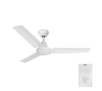 Brightium Ventilateur de plafond industriel blanc, 60 W de puissance, pales de 140 cm, contrôle mural, idéal pour améliorer la ventilation dans de grands espaces.