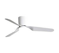 Brightium Ventilateur de plafond Kochi 18 W DC blanc avec 3 pales, 5 vitesses et lumière réglable (3000 K-6000 K). Comprend une télécommande, une minuterie et un diamètre de 132 cm, idéal pour